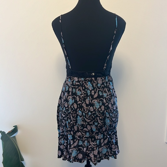 Free People Black Floral Dress xs NWOT - Picture 2 of 8